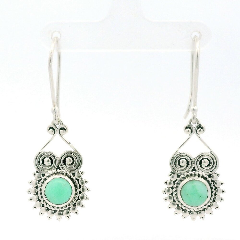 ARYA Sterling Silver Green Stone Dangle Earrings